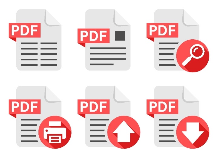 La ilustración muestra diferentes variantes de PDF.