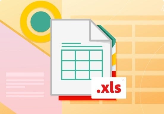 Ilustración de un archivo XLS.
