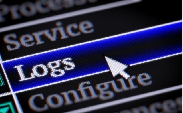 Imagen de ejemplo de un ordenador accediendo a la parte de logs.