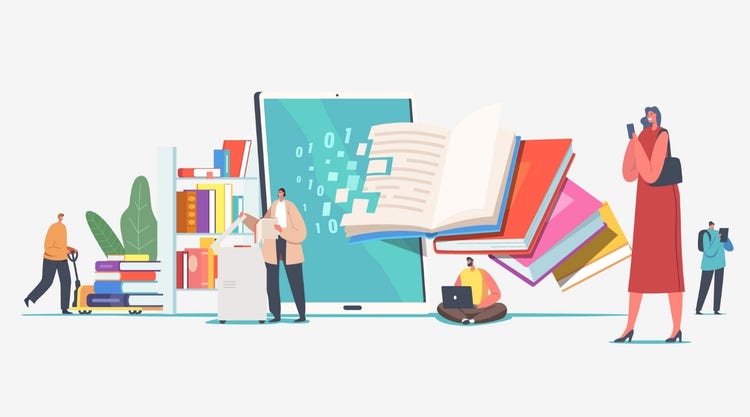 Collage de diferentes documentos digitales