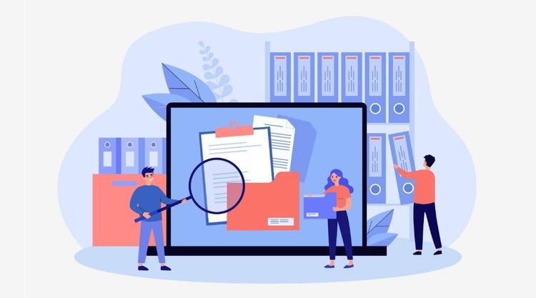 Imagen de un archivo digital en el que varios documentos están ordenados y son fáciles de encontrar para todos los empleados