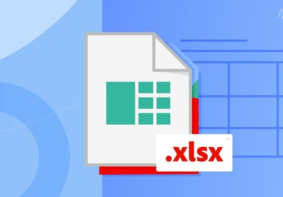 Ilustración de un archivo en formato XLSX.