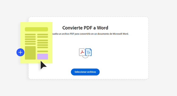 Captura de pantalla de la ventana de carga de la herramienta en línea de Acrobat para convertir Word a PDF.
