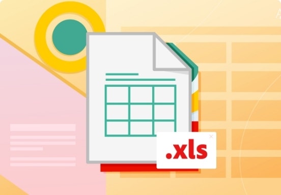 Ilustración de un archivo XLS.