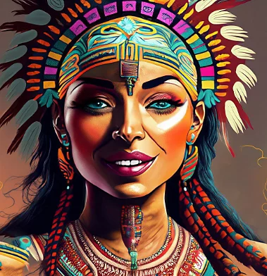 Imagen de un personaje con tocado generada por Firefly