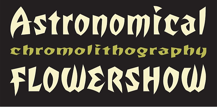 Ejemplo de letras góticas Totally Gothic