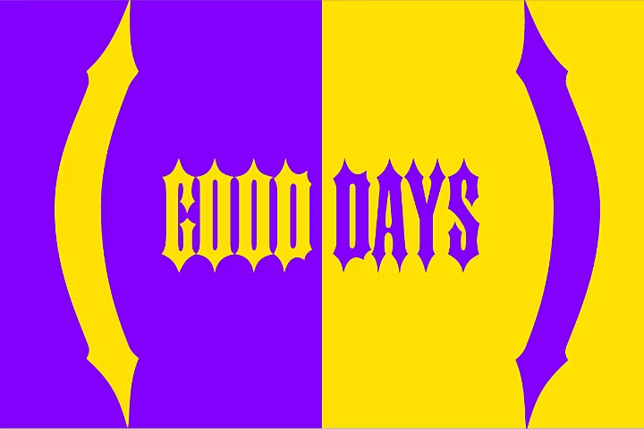 Frase Good Days con letras góticas Ironwood