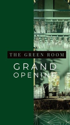 White and Green Grand Opening Social Post Instagram Flyer