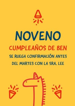 boy themed unicorn birthday cards Invitación de cumpleaños