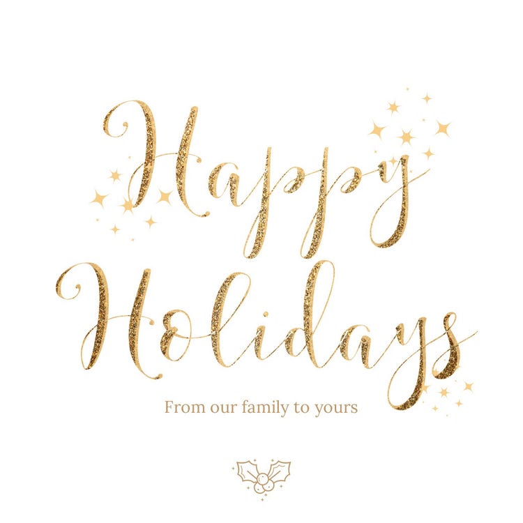 Elegant Gold Cursive Holiday Wishes Instagram Post