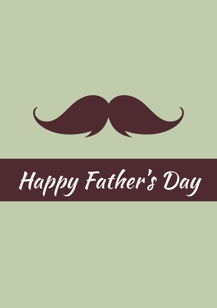 Brown And Green Father's Day Card