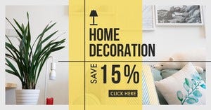 White, Yellow and Grey, Home Decoration, Facebook Ad Images for Facebook Shop