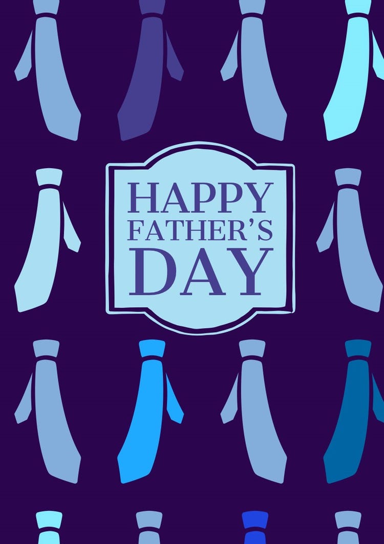 Blue And Violet Happy Father’s Day Card