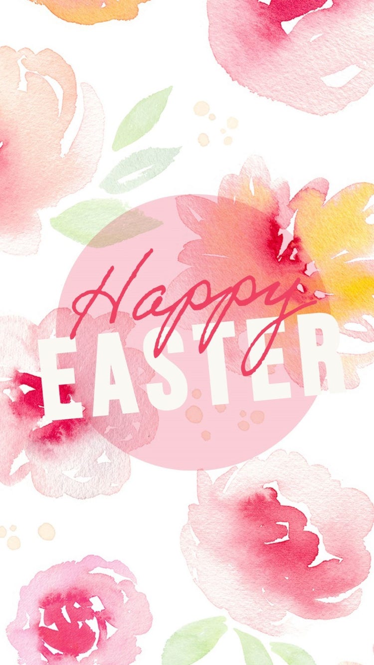 Pink Floral Watercolour Illustration Easter Holiday Instagram Story