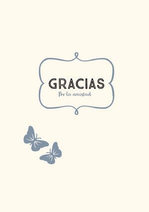 cream and blue butterfly thank you cards Tarjeta de agradecimiento