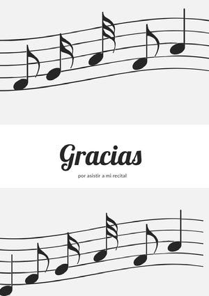 music recital thank you cards Tarjeta de agradecimiento