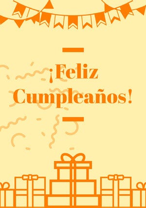 orange and light yellow birthday cards Tarjeta de cumpleaños
