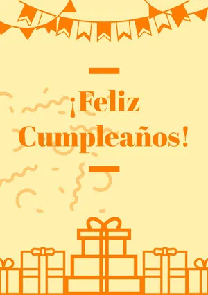 orange and light yellow birthday cards  Tarjeta de cumpleaños