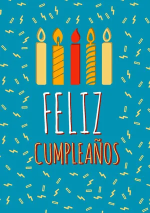 candles and confetti birthday cards  Tarjeta de cumpleaños