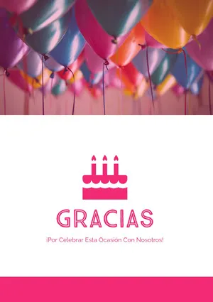 birthday balloons thank you cards  Tarjeta de agradecimiento