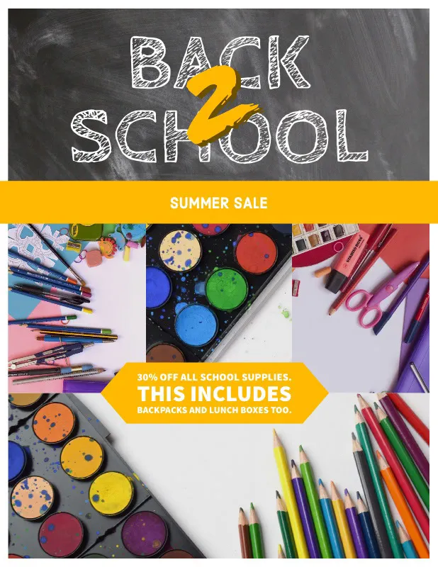 Colorful Back To School Summer Sale Flyer