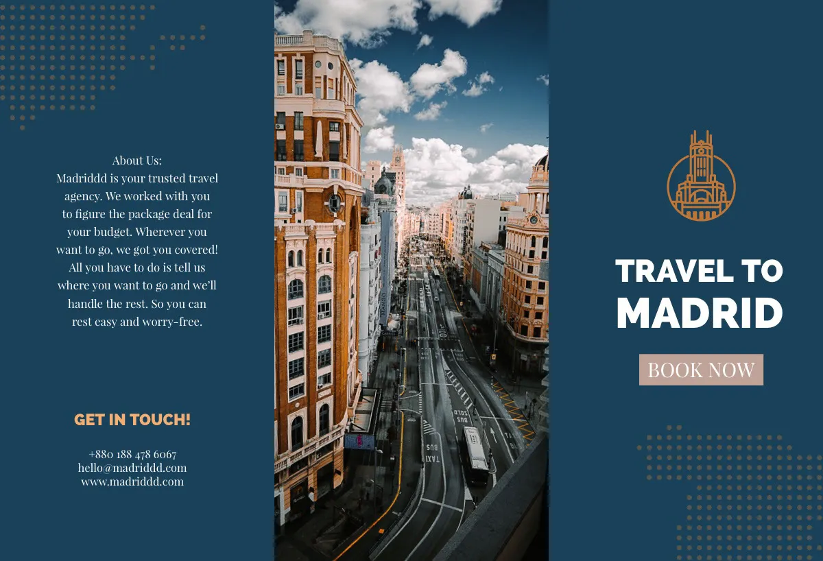 Navy Blue Madrid Travel Brochure