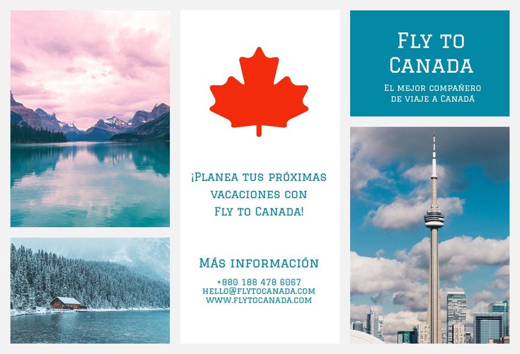 fly to Canada travel brochures