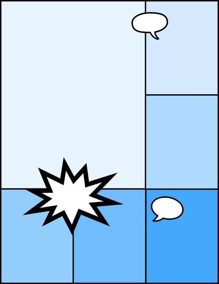 blue six panel comic maker