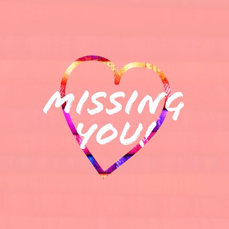 Pink and White Missing You Instagram Graphic
