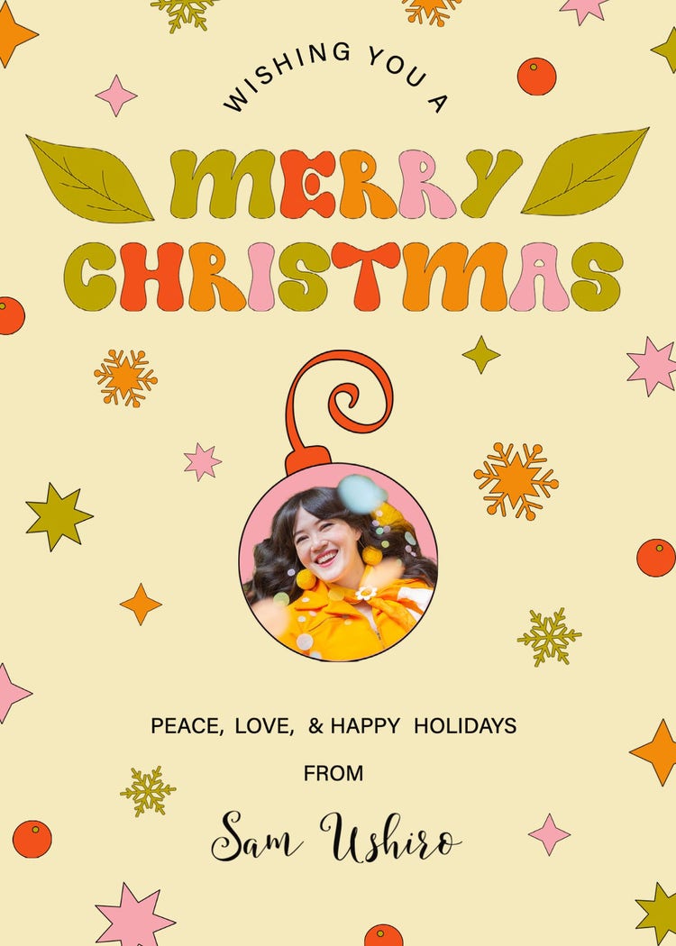 Colorful Christmas Card by Sam Ushiro