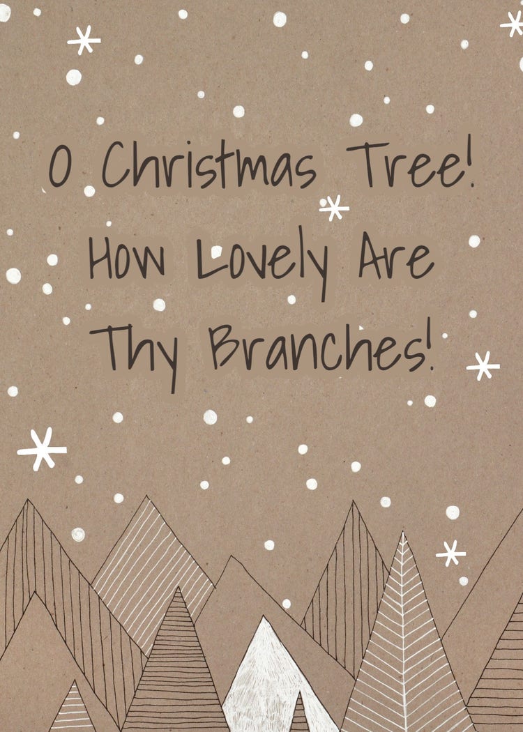 Brown Christmas Tree Christmas Card