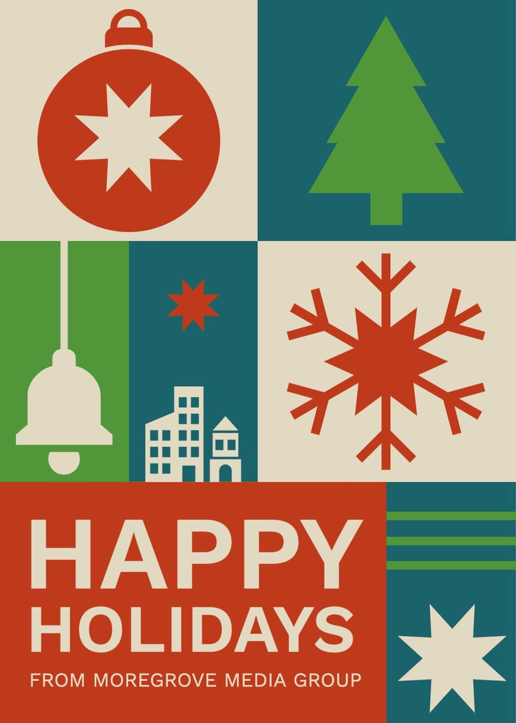 Red, Green, Blue Illustrative Holiday Card