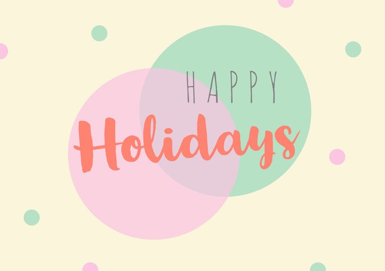 Pastel Color Happy Holidays Card