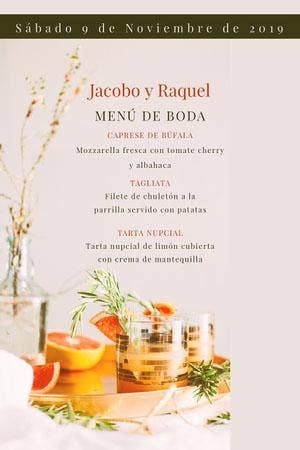 photo wedding menu  Menú