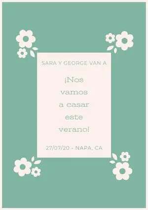 light blue and white floral wedding cards  Invitación de boda