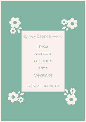 light blue and white floral wedding cards Invitación de boda