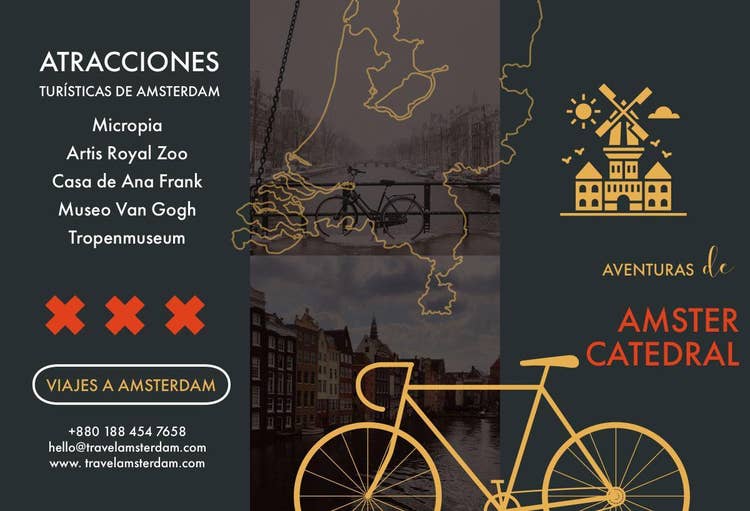 Amsterdam tourist attractions travel brochures 