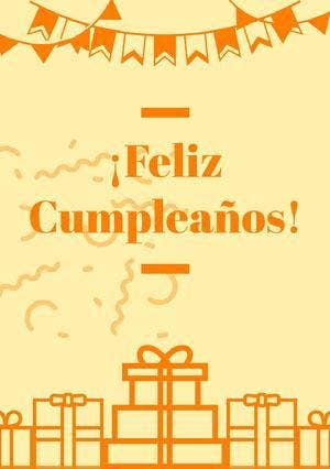 orange and light yellow birthday cards Tarjeta de cumpleaños