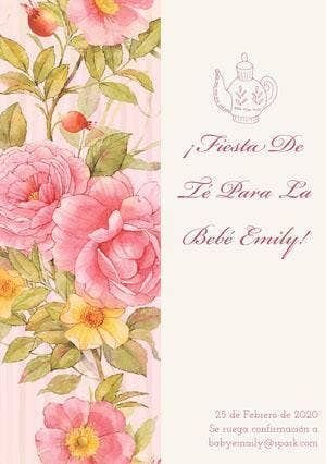 tea party baby shower invitations Invitación de fiesta de nacimiento