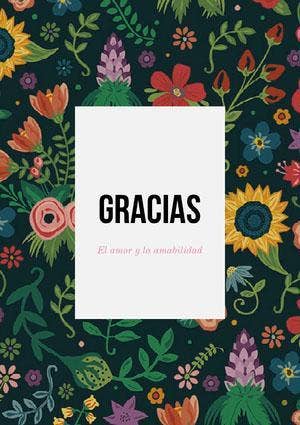 colorful floral patterned thank you cards Tarjeta de agradecimiento