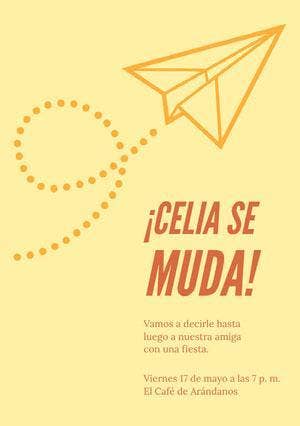 ¡Celia se muda! Invitación de fiesta