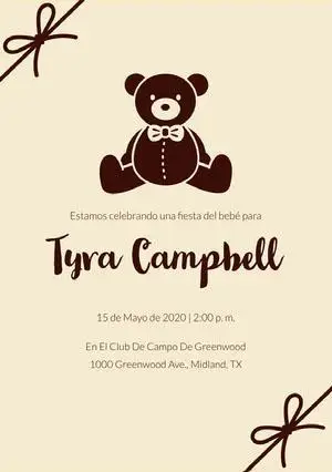 teddy bear baby shower invitations  Invitación de fiesta de nacimiento
