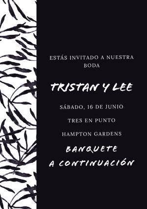 black and white wedding cards Invitación de boda