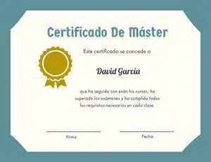Certificado De Máster Certificado