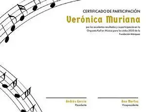 Verónica Muriana  Certificado
