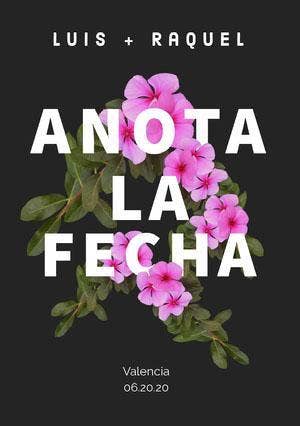 floral save the date card Guardar la fecha