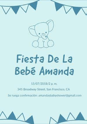baby elephant baby shower invitations Invitación de fiesta de nacimiento