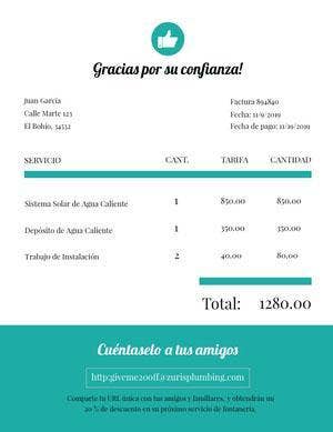 plumbing invoice Factura