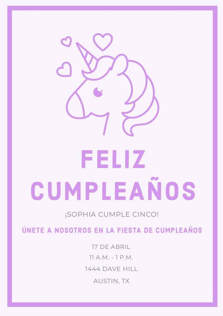 hearts unicorn birthday cards 