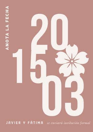 blush pink save the date card Guardar la fecha